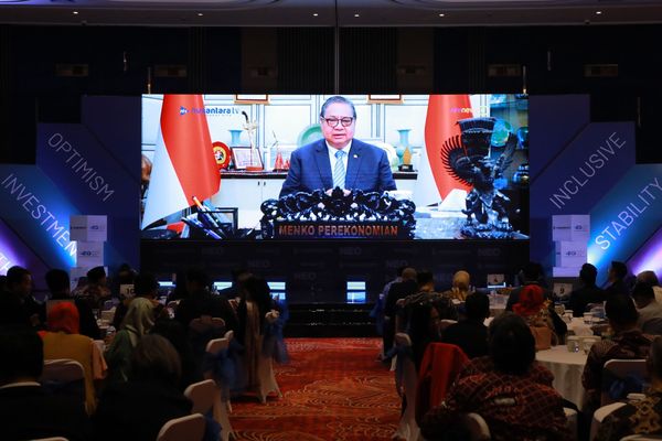 Menteri Koordinator Bidang Perekonomian Airlangga Hartarto di gelaran Nusantara Economic Outlook (NEO) 2026.