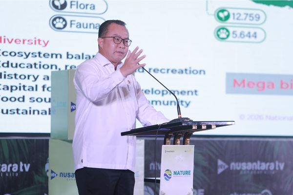 Kepala BRIN Prof. Dr. Arif Satria diacara Nature 2026