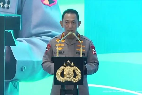 Tangkapan layar - Kapolri Jenderal Pol. Listyo Sigit Prabowo berbicara dalam acara Peresmian dan Groundbreaking 1.179 SPPG serta 18 Gudang Ketahanan Pangan Polri oleh Presiden RI di kawasan Jakarta Barat, Jumat, 13 Februari 2026. ANTARA/Youtube/Sekre