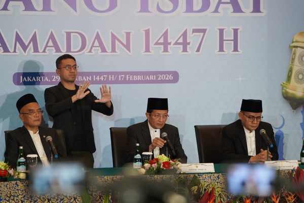 Menteri Agama Nasaruddin Umar saat umumkan 1 Ramadhan 1447 H