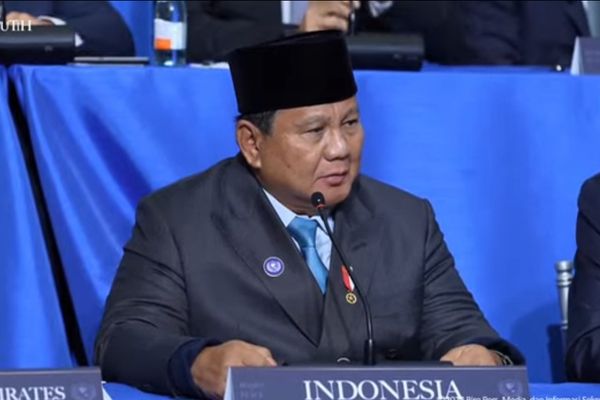 Prabowo Subianto dalam pertemuan Board of Peace