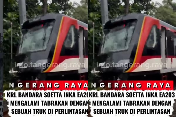 KRL Bandara Soetta INKA EA203 mengalami tabrakan dengan sebuah truk di perlintasan Stasiun Poris, Tangerang, Jumat (20/2/2026) pagi. Insiden menyebabkan jalur Commuter Line Tangerang hanya beroperasi sampai Rawa Buaya. Selain itu Jalan Maulana Hasanu