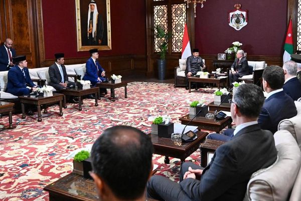 Presiden Republik Indonesia Prabowo Subianto menggelar pertemuan dengan Raja Kerajaan Yordania Hasyimiah, Raja Abdullah II ibn Al Hussein