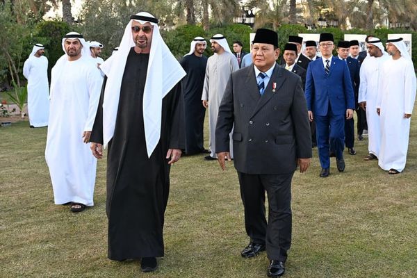Presiden Republik Indonesia Prabowo Subianto dan Presiden Persatuan Emirat Arab (PEA) Sheikh Mohammed bin Zayed Al Nahyan (MBZ)