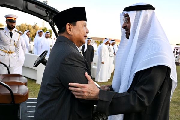 Presiden Republik Indonesia Prabowo Subianto dan Presiden Persatuan Emirat Arab (PEA) Sheikh Mohammed bin Zayed Al Nahyan (MBZ)