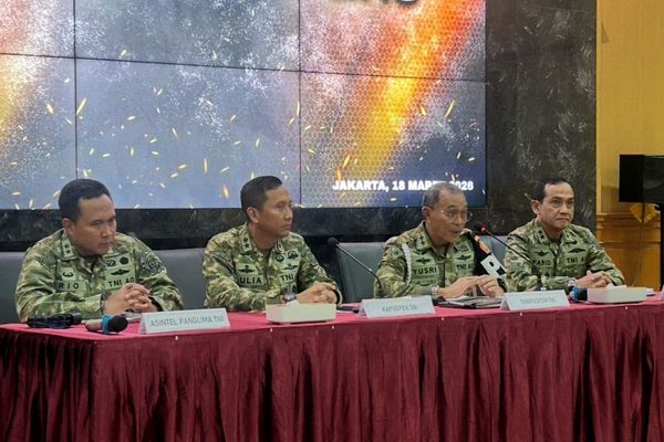 Danpuspom Yusri Nuryanto dalam konferensi pers di Mabes TNI, Jakarta