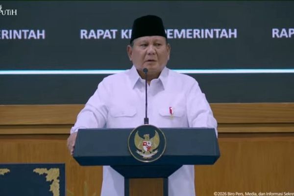 Prabowo Subianto dalam taklimat kepada jajaran Kabinet Merah Putih di Istana Kepresidenan