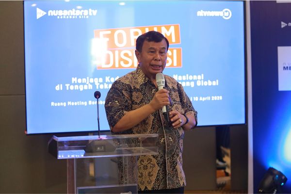 Presiden Komisaris NT Corp, Nurdin Tampubolon di acara Forum Diskusi tentang Media di Nusantara TV