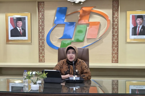 Kepala Badan Pusat Statistik (BPS) Amalia Adininggar Widyasanti dalam konferensi pers di Jakarta, Kamis (5/2/2026). ANTARA/Bayu Saputra