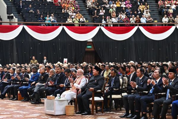 Presiden Republik Indonesia, Prabowo Subianto menghadiri acara Indian Community Reception yang digelar di Jakarta International Convention Center (JICC)