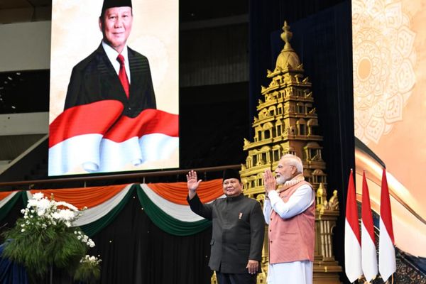 Presiden Republik Indonesia, Prabowo Subianto menghadiri acara Indian Community Reception yang digelar di Jakarta International Convention Center (JICC)