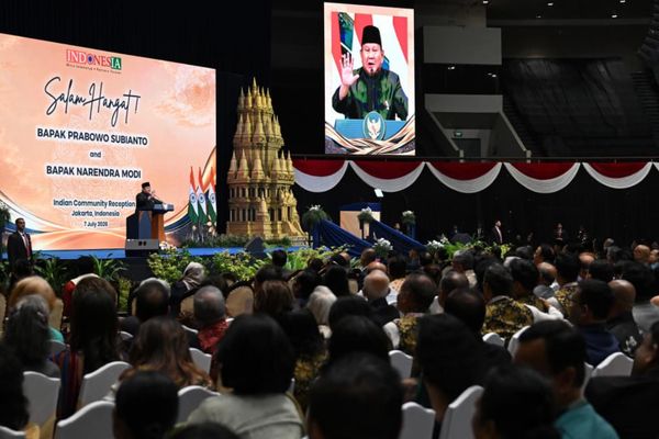 Presiden Republik Indonesia, Prabowo Subianto menghadiri acara Indian Community Reception yang digelar di Jakarta International Convention Center (JICC)