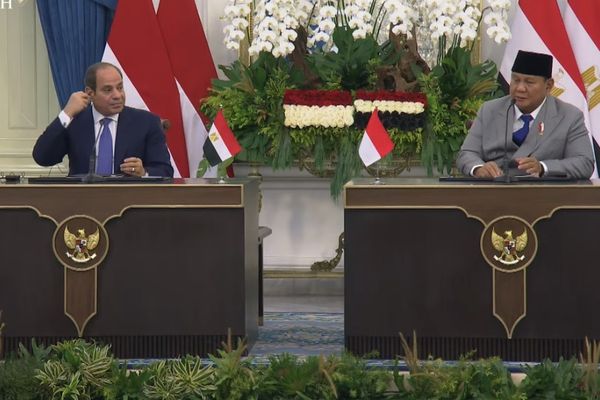 Presiden Republik Arab Mesir Abdel Fattah El-Sisi dan Presiden Indonesia Prabowo Subianto