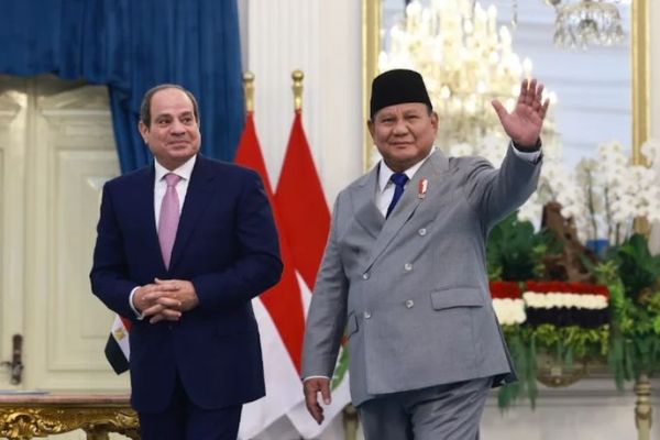 Prabowo Sambut Presiden Mesir El-Sisi di Istana Merdeka