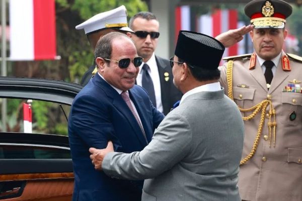 Prabowo Sambut Presiden Mesir El-Sisi di Istana Merdeka