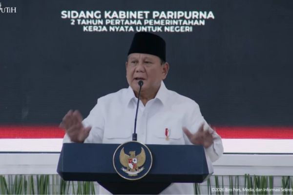 Presiden Prabowo Subianto dalam Rapat Kabinet Paripurna 2 Tahun Pemerintahan 