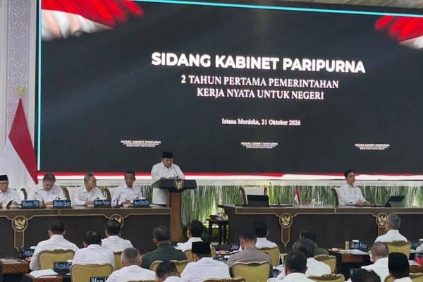 Prabowo Subianto dalam Sidang Kabinet Paripurna