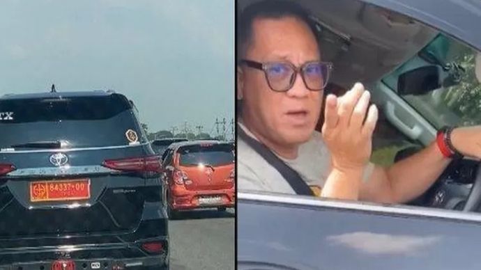 Pengemudi Fortuner mengaku adik jenderal TNI. 