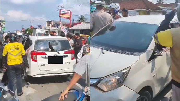 Aksi nekat dua orang pelaku ganjal ATM di Tasikmalaya, Jawa Barat.