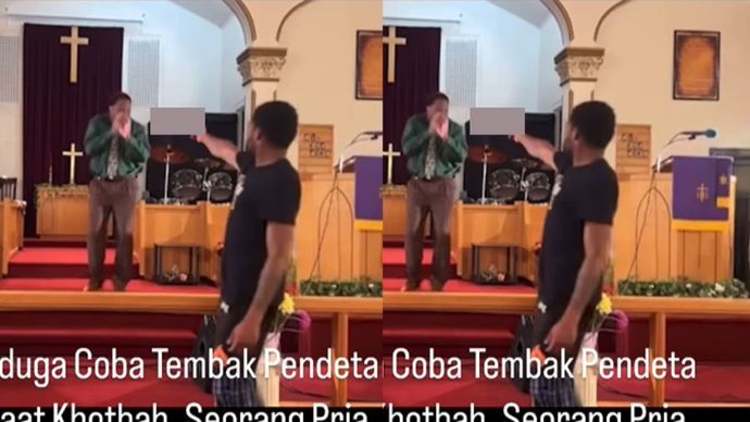 Seorang pria todongkan senjata ke arah pendeta (Instagram)