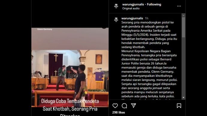 Seorang pria todongkan pistol ke arah pendeta  <b>(Instagram )</b>