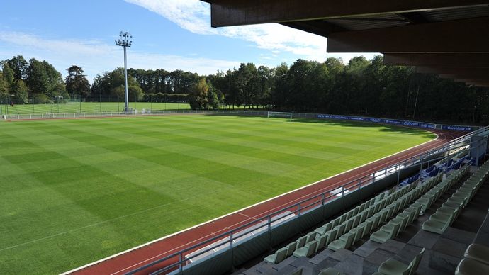 Salah satu lapangan di INF Clairefontaine yang menjadi lokasi pertandingan Timnas Indonesia U-23 vs Guinea di babak playoff Olimpiade Paris 2024 (Clairefontaine)