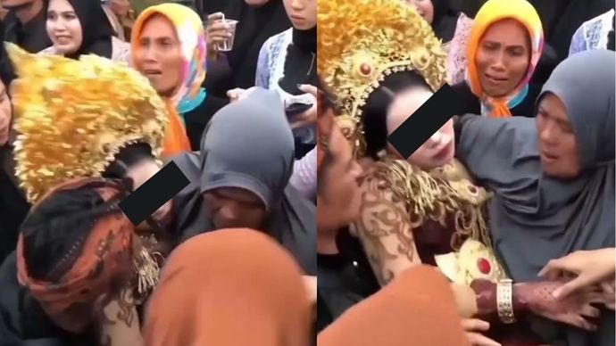 Seorang wanita pingsan karena diduga di jodohkan dengan pria yang usianya jauh lebih tua