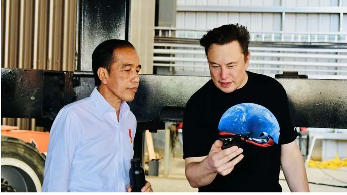 Presiden Jokowi dan Elon Musk <b>(Antara)</b>
