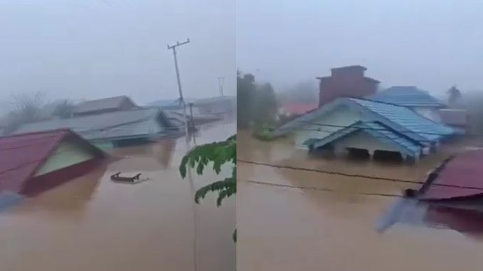 Kabupaten Mahakam Ulu di Kalimantan Timur dilanda banjir 