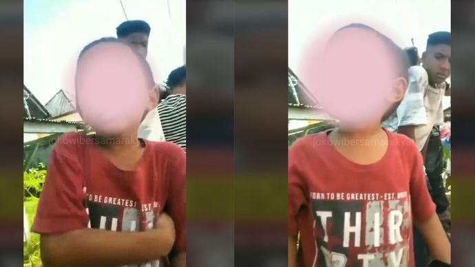 Momen seorang bocah di Kabupaten Muna Sultra, curhat kesal saat baju yang udah didapat dari Presiden