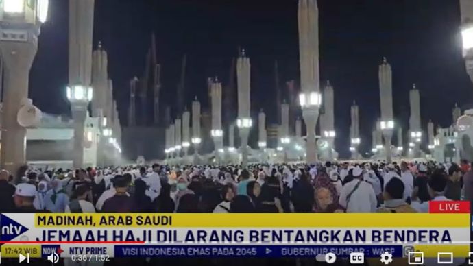 Jemaah haji di Arab Saudi/Foto: tangkapan layar NTV 