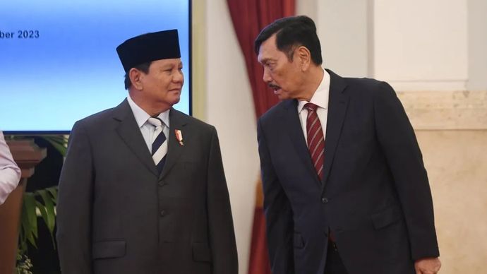 Luhut Binsar Pandjaitan dan Prabowo Subianto. (Antara) 