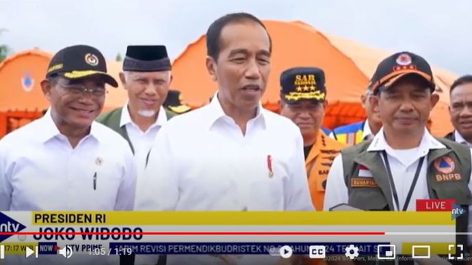 Jokowi merespons pertanyaan wartawan soal menantunya Bobby Nasution bergabung ke Partai Gerindra/Foto: tangkapan layar NTV