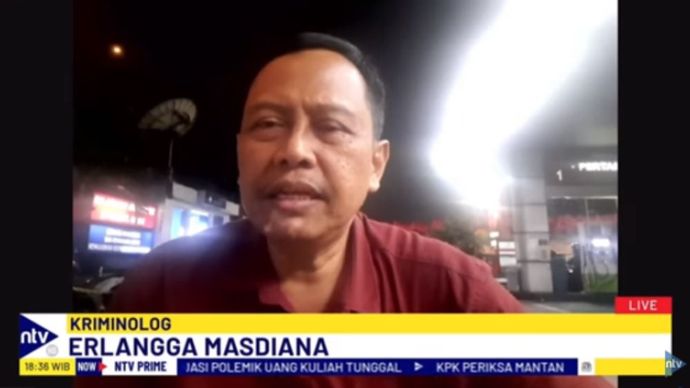 Kriminolog Erlangga Masdiana dalam Dialog NTV Prime di NusantaraTV/Foto: tangkapan layar NTV