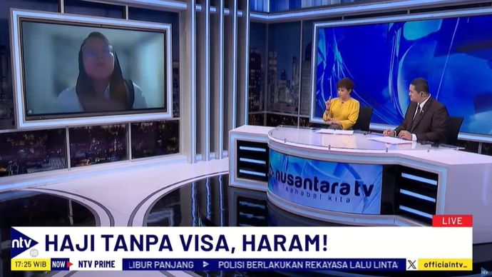 Juru bicara Kementerian Agama, Anna Hasbie saat menjadi narasumber dalam program NTV Prime di Nusantara TV, Kamis (23/5/2024). 