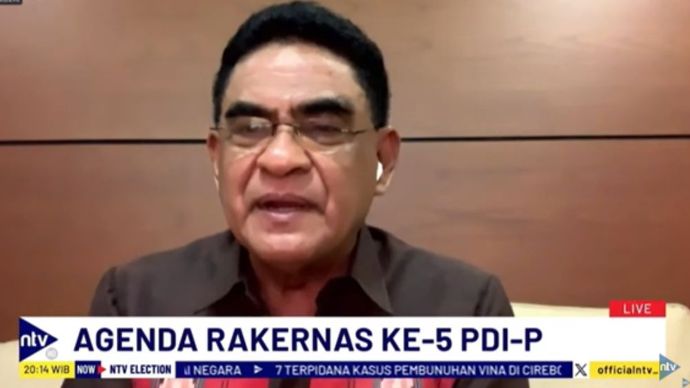 Politisi PDI Perjuangan Andreas Hugo dalam program NTV Election di NusantaraTV/Foto: tangkapan layar NTV