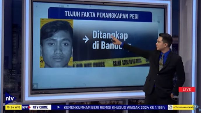 7 fakta dari penangkapan Pegi Setiawan alias Perong yang diungkap NusantaraTV dalam program NTV Crime/Foto:tangkapan layar NTV