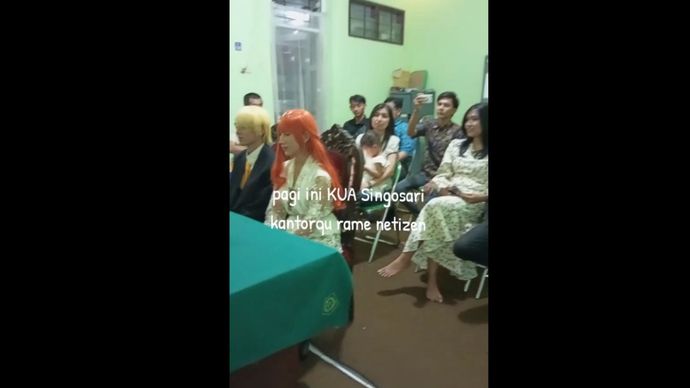 Sanji dan Nami Menikah di KUA Singosari <b>(TikTok/amila.rahmah)</b>