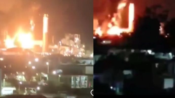 Kilang Pertamina di Balikpapan terbakar/Instagram @info.negri