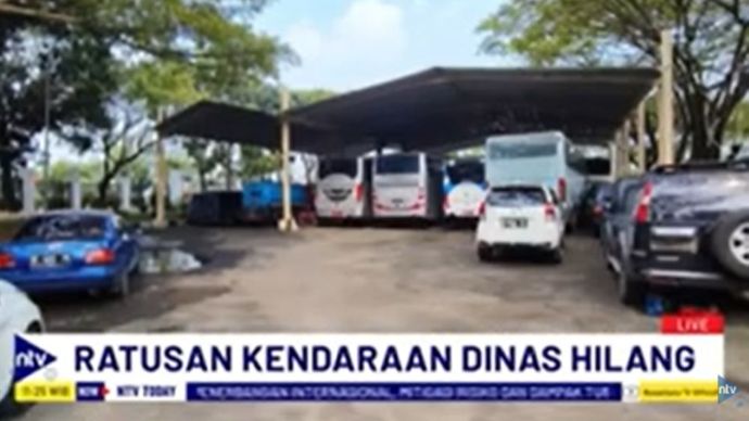 Ratusan kendaraan dinas Pemprov Banten hilang misterius/tangkapan layar NTV 