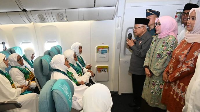 Wapres Ma'ruf Amin lepas jemaah haji di Aceh