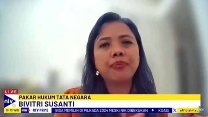 Pakar Hukum Tata Negara, Bivitri Susanti dalam Dialog NTV Prime di NusantaraTV/tangkapan layar NTV