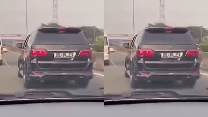 Dua mobil saling kejar di tol <b>(Instagram )</b>