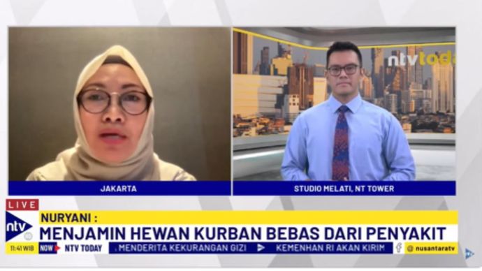 Direktur Kesehatan Hewan Kementan, Nuryani Zainuddin dalam dialog NTV Today di NusantaraTV/tangkapan layar NTV