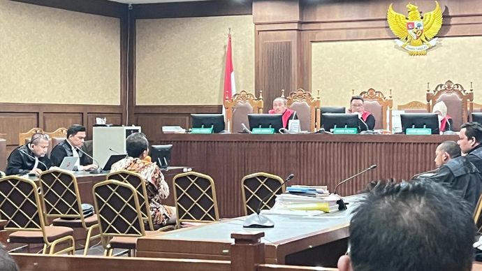 Ahli pidana Agus Surono saat bersaksi di sidang korupsi SYL. 