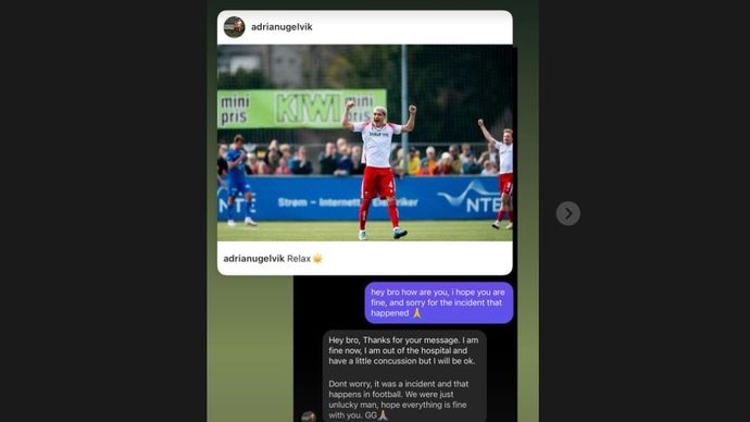 Ernando Ari minta maaf kepada Adrian Ugelvik <b>(Screenshot Instagram)</b>