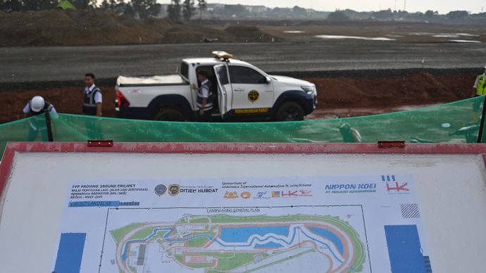 Progres pembangunan proving ground di Bekasi