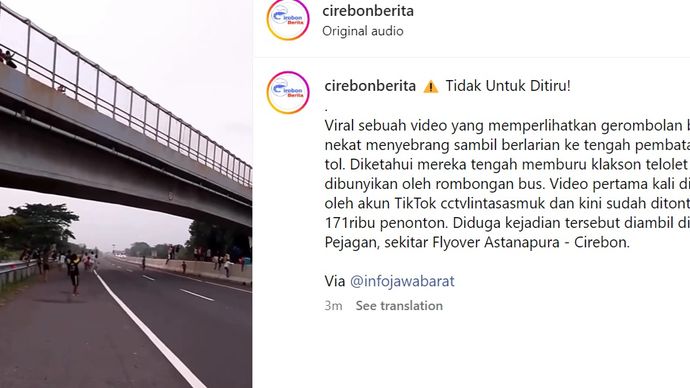 Bocil nyebrang tol Kanci