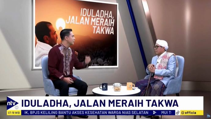Ketua Aswaja NU Center KH Misbahul Munir saat menjadi narasumber di Nusantara TV dalam dialog 