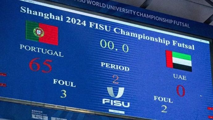 Hasil pertandingan Portugal vs Uni Emirat Arab di FISU World University Championships Futsal 2024.